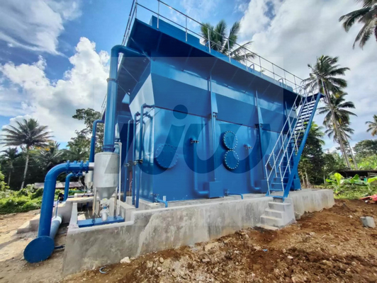 Instalação de purificação e filtragem de águas fluviais ao ar livre de capacidade 5000 kg