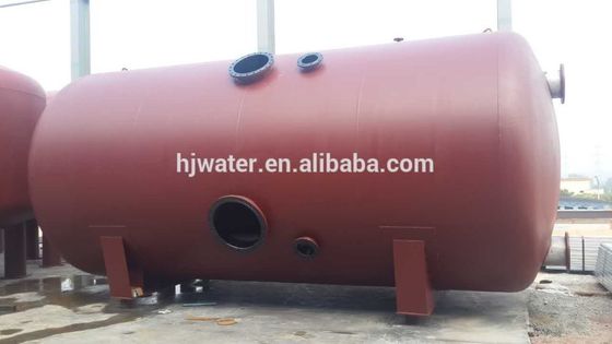 A23 Filtro de areia personalizado recipiente de pintura epóxi horizontal de aço carbono com válvula de borboleta pneumática ou borboleta elétrica